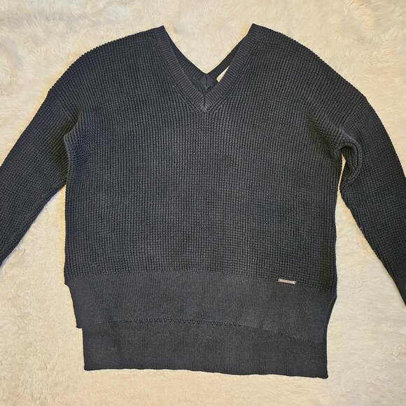 Michael Kors Women's Black V-Neck Knit Sweater Size: P/M - Picture 2 of 9